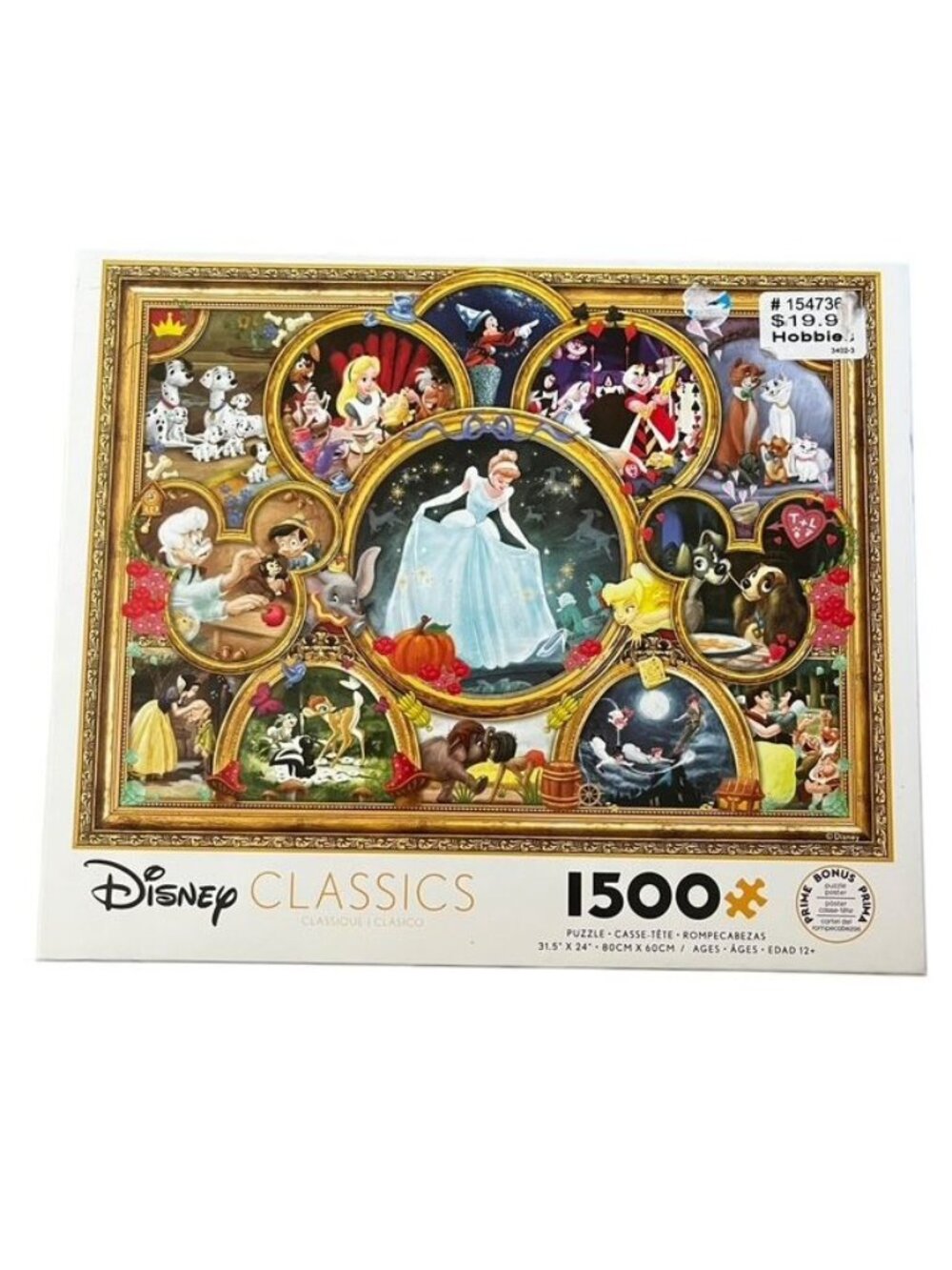 Disney Classics 1500 Piece Collage Ceaco Puzzle *Incomplete*